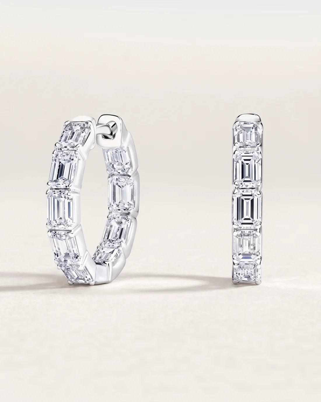 ORTIGAS Diamond Hoops, серьги, вид спереди
