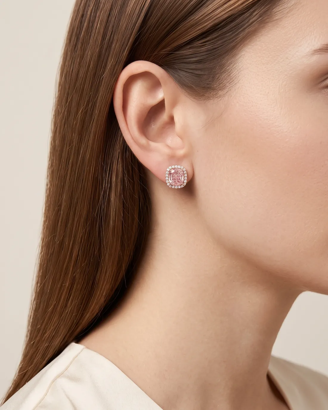 ORTIGAS Pink Halo Studs, серьги, в ухе