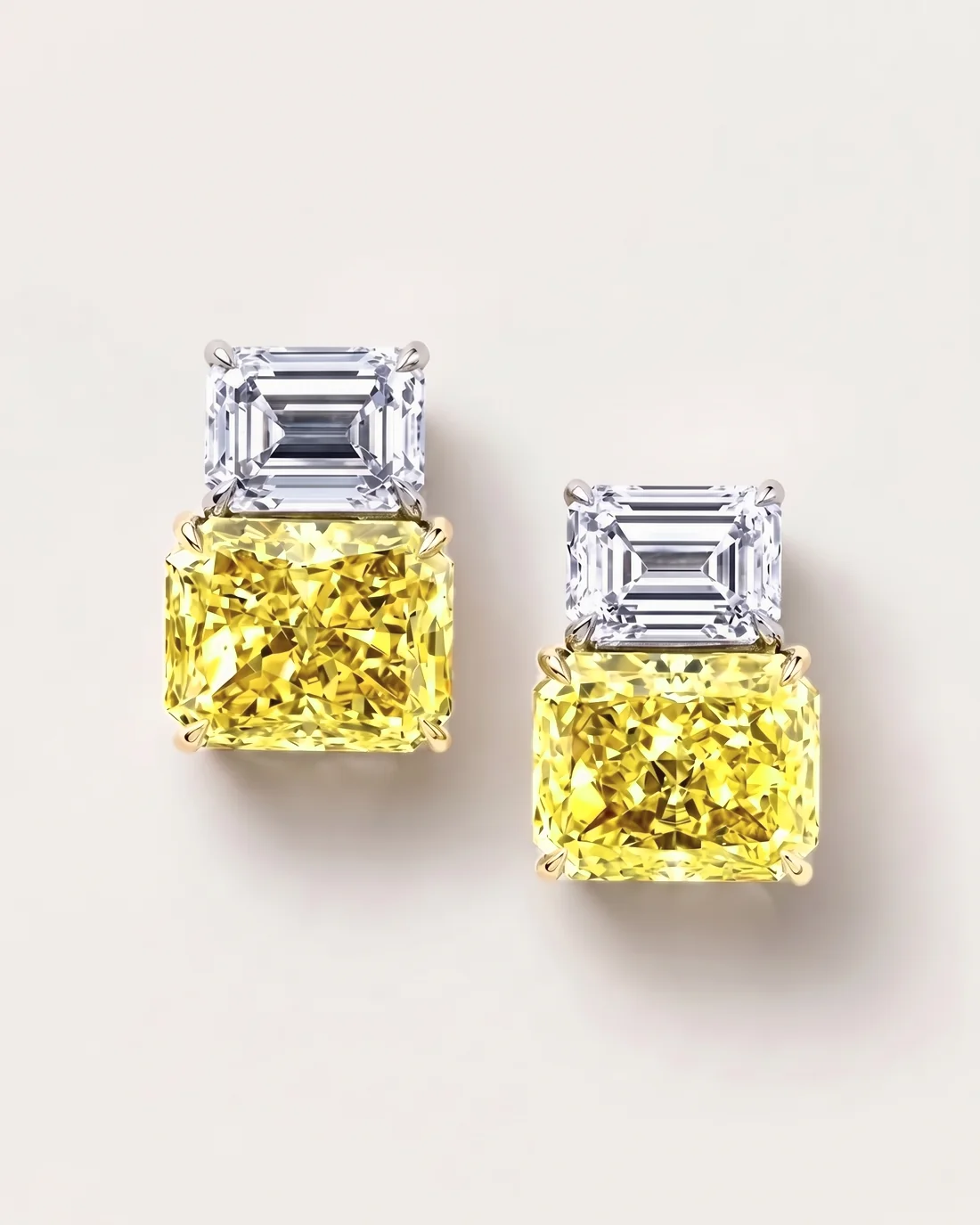 ORTIGAS Yellow Radiant Duo, серьги, вид спереди