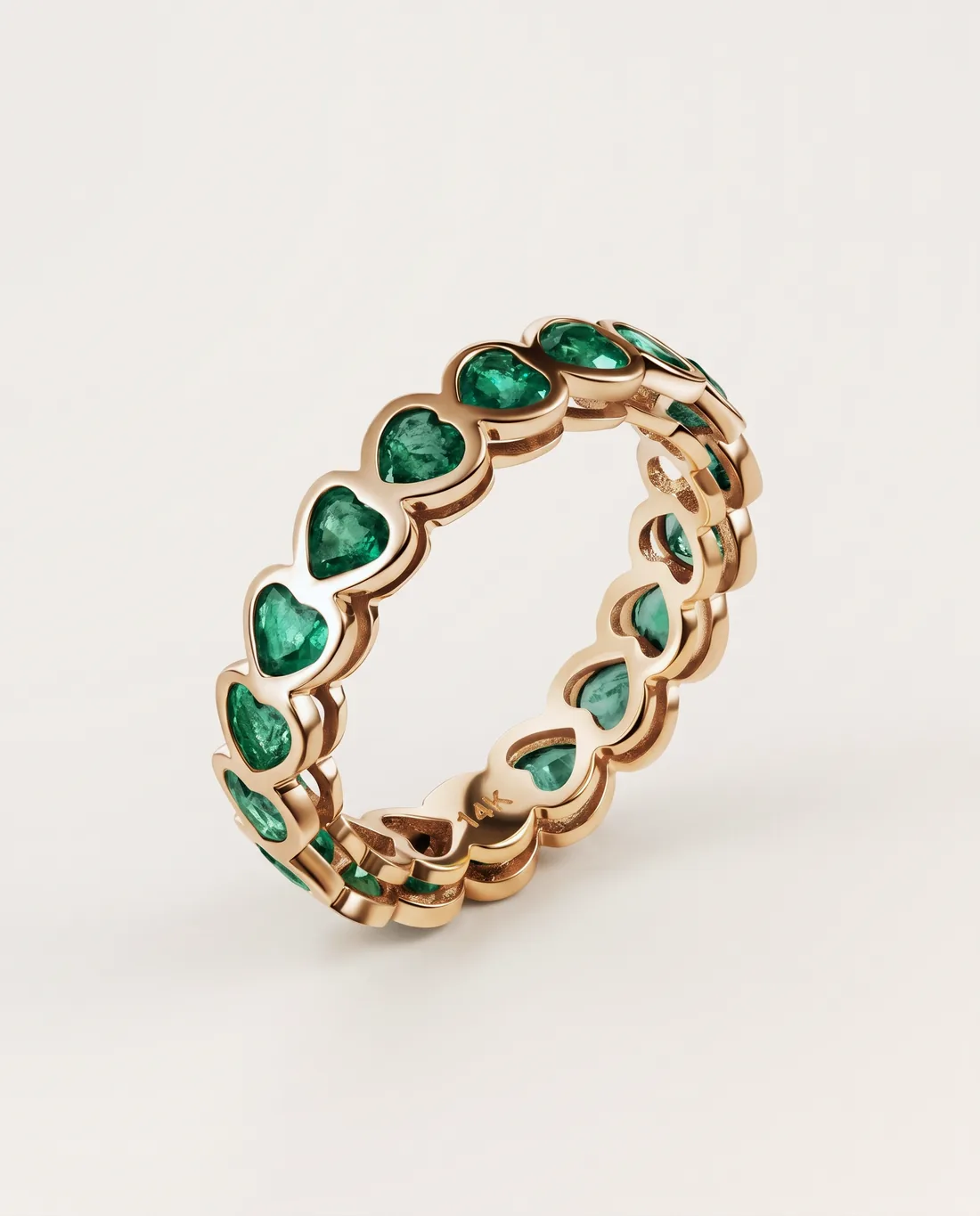 ORTIGAS Rose Emerald Band, кольцо, вид спереди