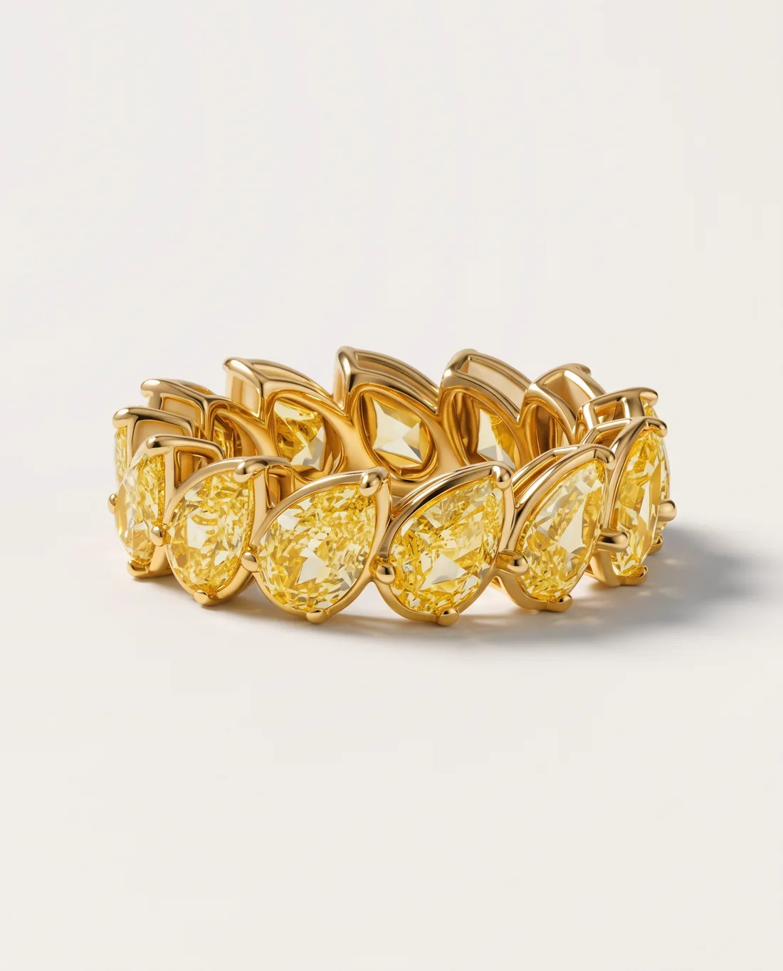 ORTIGAS Yellow Pear Eternity, кольцо, вид спереди